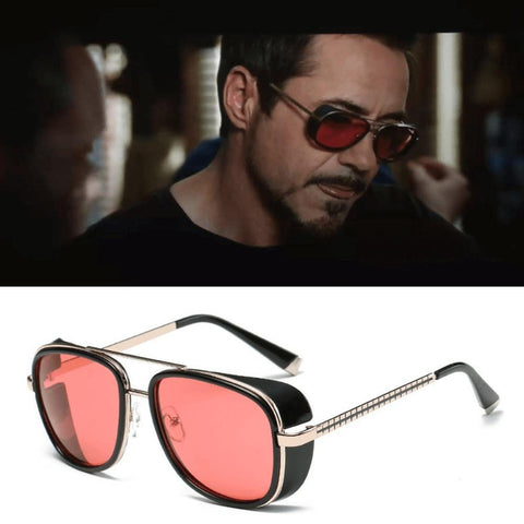 Iron Man Side-Shielded Men's Sunglasses - Indigo-Temple