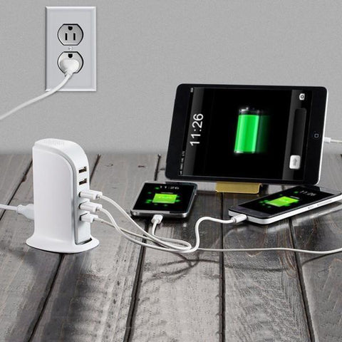 MegaDock - 6 Port USB Fast Charging Station - Indigo-Temple