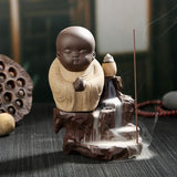 "The Little Monk" Incense Burner - Indigo-Temple