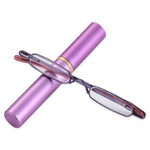 Ultra-thin Metal Reading Glasses with Tube Case
