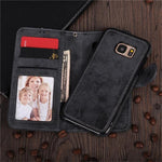 2-IN-1 PU-Leather Magnetic Phone Flip Case / Wallet - Indigo-Temple