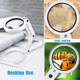 Desk Stand 2 in 1 USB Powered 5X/10X  Magnifier with LED Light