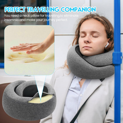 U-shaped Memory Foam Snail Style Adjustable Travel Pillow