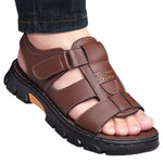 Casual Thick Sole Non-Slip Cowhide Comfort Sandals for Men