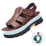 Casual Thick Sole Non-Slip Cowhide Comfort Sandals for Men