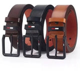 Premium-Grade PU Leather Alloy Pin Square Buckle Belt