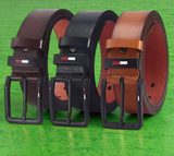 Premium-Grade PU Leather Alloy Pin Square Buckle Belt