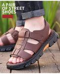 Casual Thick Sole Non-Slip Cowhide Comfort Sandals for Men