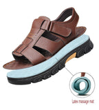 Casual Thick Sole Non-Slip Cowhide Comfort Sandals for Men