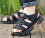 Casual Thick Sole Non-Slip Cowhide Comfort Sandals for Men