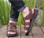 Casual Thick Sole Non-Slip Cowhide Comfort Sandals for Men