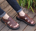 Casual Thick Sole Non-Slip Cowhide Comfort Sandals for Men