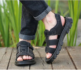 Casual Thick Sole Non-Slip Cowhide Comfort Sandals for Men