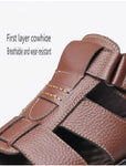 Casual Thick Sole Non-Slip Cowhide Comfort Sandals for Men