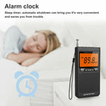 Pocket Alarm Clock FM AM Radio with Large LCD Display for Seniors