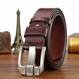 Casual Genuine Leather Cowhide Retro Pin Buckle Belt