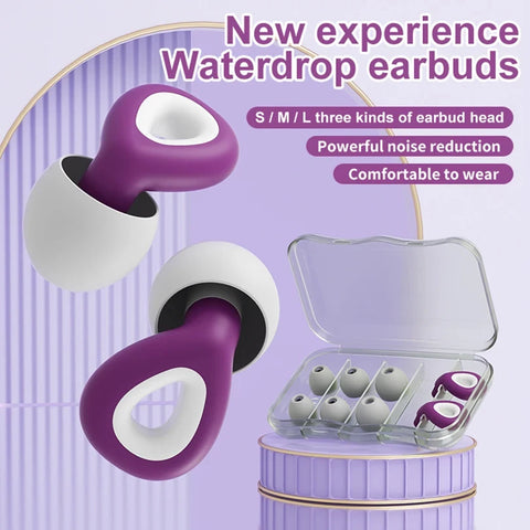 Ergonomic Silicone Noise-Reducing Reusable Waterproof Earplugs