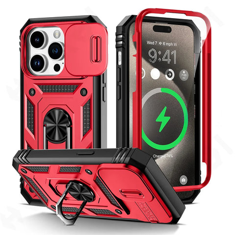 Military-Grade 360° Armor Protection iphone Case With Kickstand Ring