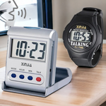 Talking Digital Alarm Clock+Talking Wristwatch Set For the Elderly