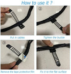 Self-Adhesive Adjustable Cable Ties Organizer (10 pcs)