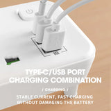 Universal Multiprise Socket / USB / Type-c Power Strip Adapter with Light