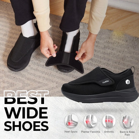 Extra Wide Slip-On Diabetic (Swollen Feet) Pain Relief Shoes for Elderly