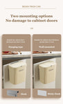 Japanese Wall/Cabinet Doors Mount Two-Way Opening Odor-Blocking Trash Can