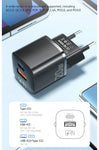 Essager 20W GaN Technology Dual Port (USB+Type-C) QC 3.0 Fast Charger