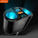 Quick Charge Multiple-Port 5 in 1 Car Charger with Digital Display