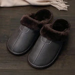 Winter Warm PU Leather Waterproof  Slippers for Men