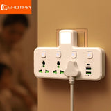 Universal Multiprise Socket / USB / Type-c Power Strip Adapter with Light