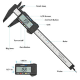 Electronic Digital mm/in Carbon Fiber Caliper with Large LCD Display