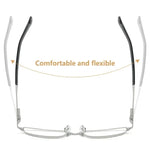 Anti-UV & Blue-Light Flexible Metal Half-Frame Reading Glasses