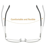 Anti-UV & Blue-Light Flexible Metal Half-Frame Reading Glasses