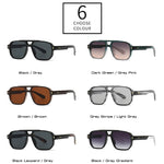 Designer Retro Double Bridges Square Gradient UV400 Sunglasses