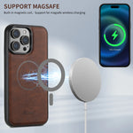 Magnetic Magsafe Charging Leather iPhone Case with Detachable Pocket