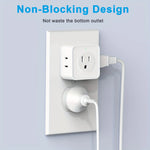 Non-Blocking Design US Plug 5 Way Multi Outlet Extender (2pc set)