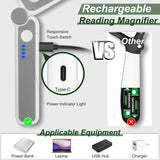 Rechargeable HD x4 Folding Elderly Reading Magnifier with LED Lights