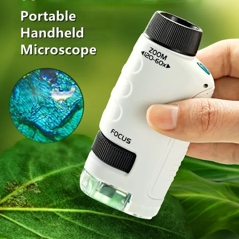 Pocket Microscope 60-120x Kit with LED Light