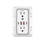 US Plug 10 in 1 Multi-Wall Socket & USB+Type C Fast Charging Station