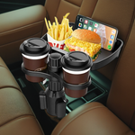 Multifunctional 360° Adjustable Car Snack Tray with Dual Cup Holder