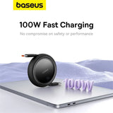 Baseus Retractable 100W Fast Charging Type-C Cable For MacBook/iPhone/Win/Android