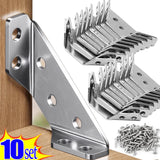 Versatile Use Stainless Steel Furniture Brackets Corner Connector (10pcs)