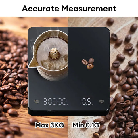 Digital Rechargeable LED Screen High Precision Coffee Scale with Timer (Oz/ml/g)