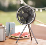 Rechargeable Powerful Desk Fan with Power Bank and LED Lighting