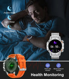 Military-Grade Durability Shockproof & Impact-Resistant Bluetooth Health Monitoring Smartwatch (Android+IOS)