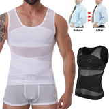 Slimming Firm Tummy Control Compression Undershirt Shapewear for Men