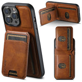 Magnetic 3in1 Leather Wallet with Built-In Kickstand iPhone Case