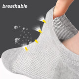 Breathable Bamboo Fiber Short Socks with Silicone Anti-Slip Heel (10Pair)