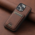 Magnetic Magsafe Charging Leather iPhone Case with Detachable Pocket